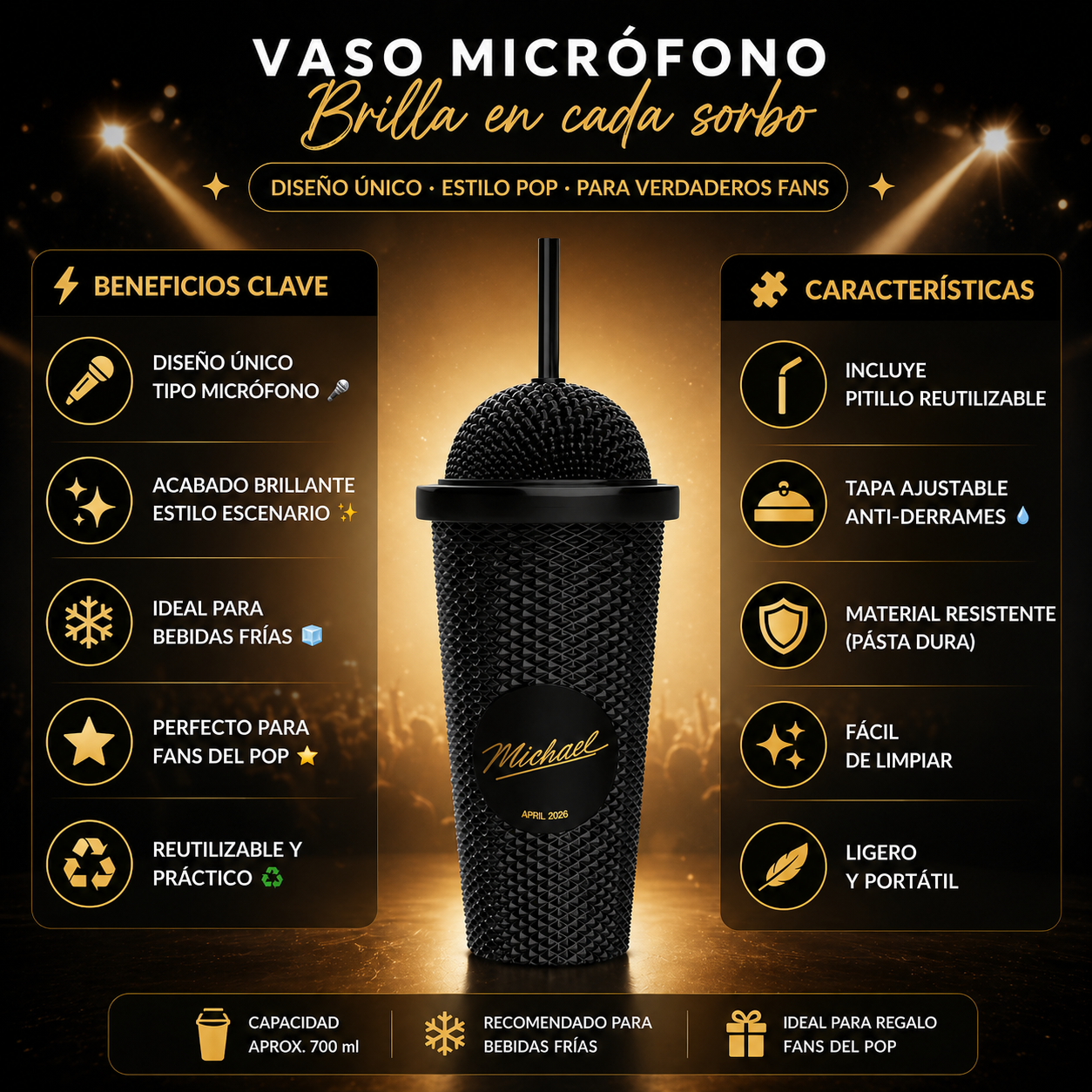 ⭐ Colección Golden Era | Vasos, Balde de Palomitas y Sombrero ⭐